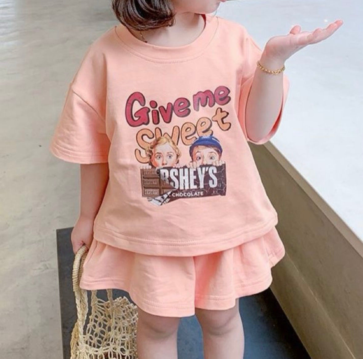 SS0016 キャンディポップTシャツ&フレアパンツセット(全3色)