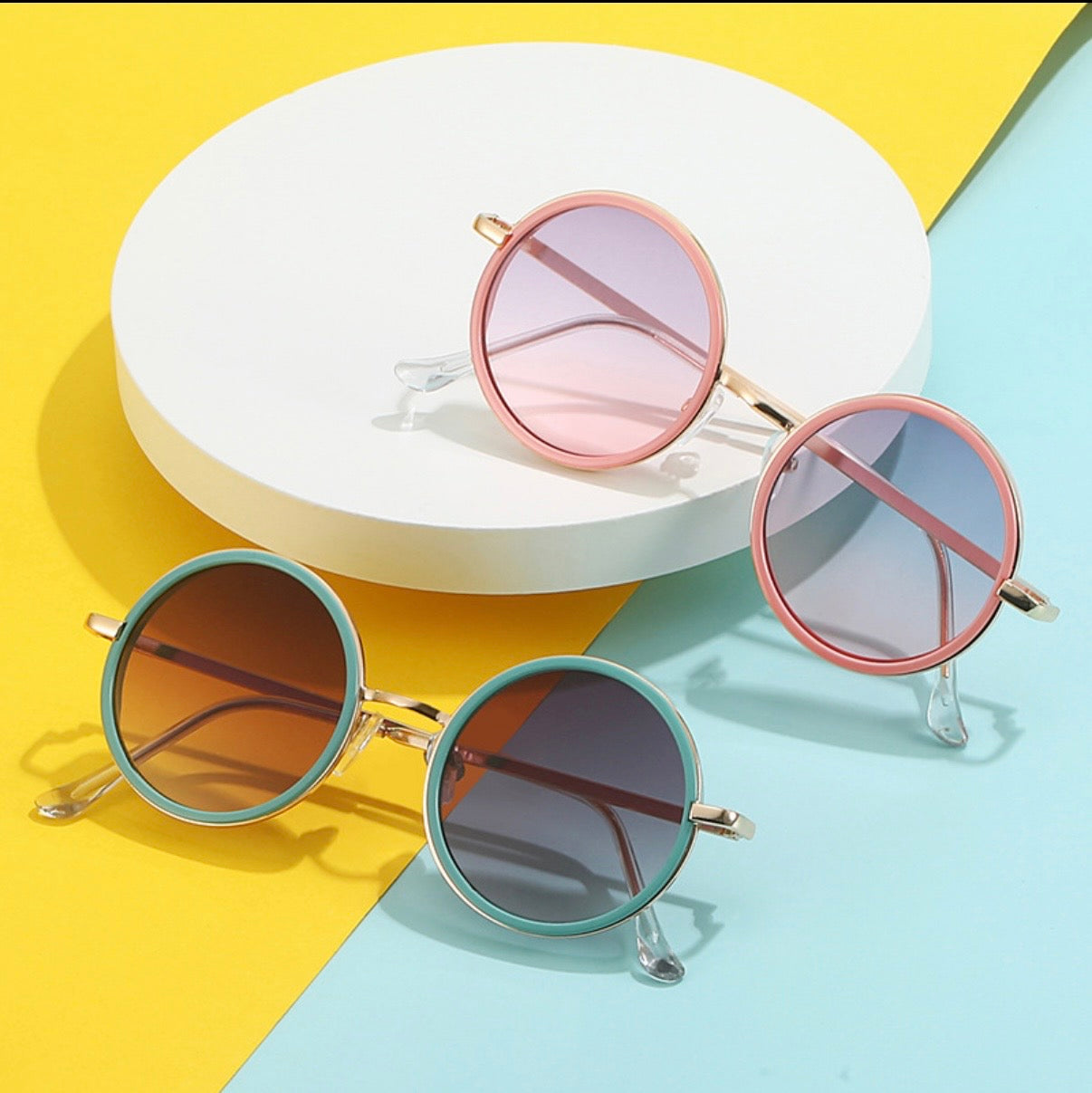 【C4即納】SS0067 くすみカラーラウンドサングラス kids