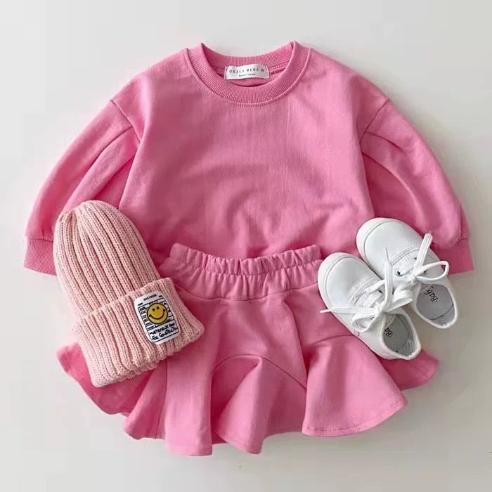 SS0017 韓国キッズ キャンディカラーセットアップ(全3色)